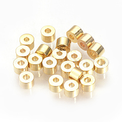Brass Spacer Beads, Nickel Free, Real 18K Gold Plated, Column, Golden, 2.5x2mm, Hole: 1mm
