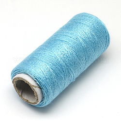 402 полиэстер швейных ниток шнуры для ткани или поделок судов, Небесно-голубой, 0.1 мм, около 120 м / рулон, 10 рулонов / мешок