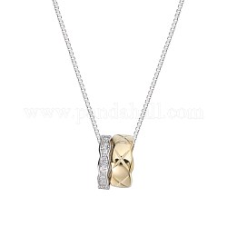 925 Anhänger aus Sterling Silber Halsketten, mit Strass und Kastenketten, Ring, Platin & golden, Kristall
