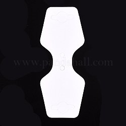 Blank Paper Display Card, Used For Necklace and Bracelet, White, 95x37x0.35mm, Hole: 4mm