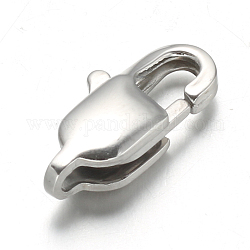 304 Stainless Steel Lobster Claw Clasps, Stainless Steel Color, 15x7x4mm, Hole: 1x1.5mm
