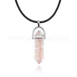 Естественно розового кварца кулон ожерелье, пули, 19.69 дюйм (50 см)