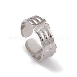 304 из нержавеющей стали манжеты кольца, женское кольцо с широкой полосой letter.x element, цвет нержавеющей стали, 7 мм, внутренний диаметр: 16.8 мм