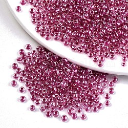12/0 Perlas de semillas de vidrio, lustre interior transparente colores, agujero redondo, redondo, rosa vieja, 12/0, 2~2.5x1.5~2mm, agujero: 0.8 mm, aproximamente 30000 unidades / bolsa