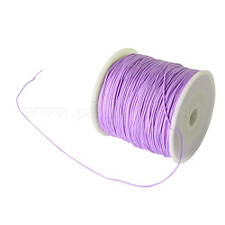 Плетеной нейлоновой нити, китайский шнур для завязывания бисера шнур для изготовления ювелирных изделий из бисера, сирень, 0.8 мм, Около 100 ярдов / рулон