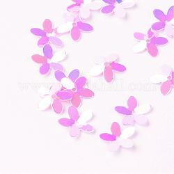 Perline paillette plastico, perle di paillettes, fiore, orchidea, 10x10.5x0.5mm, Foro: 1 mm, circa 16000pcs/500g