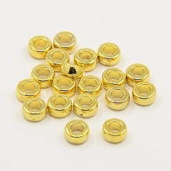 Tibetischer stil legierung perlen, Rondell, Perle Spacer, cadmiumfrei und bleifrei, golden, 7x4 mm, Bohrung: 3 mm