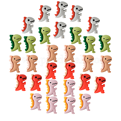 Cabochons en résine sunnyclue, dinosaure, couleur mixte, 19.5~20.5x13.5x4.5~6.8mm, 30 pcs / boîte