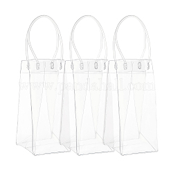 Bolsa de plástico de PVC transparente para el día de San Valentín con asa., bolso de mano de vino tinto, Claro, 36x12x1 cm