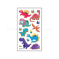 Adesivi di carta per tatuaggi temporanei impermeabili rimovibili a tema animale, modello di dinosauro, 10.5x6cm