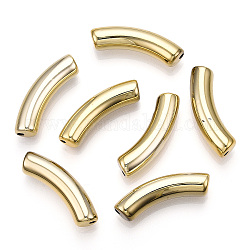 UV-Beschichtung Acryl-Perlen, gebogenes Rohr, golden, 33x8x8 mm, Bohrung: 1.6 mm