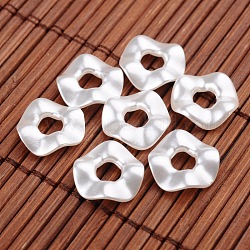 Perles acryliques imitation de perles anneau de torsion, blanc, 13x3mm, Trou: 4.5mm, environ 2050 pcs/500 g