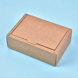 Подарочная коробка для крафт-бумаги, складные коробки, прямоугольные, деревесиные, готовое изделие: 18x12.5x6.1см, внутренний размер: 16x10x6 см, размер развертки: 40.7x46.4x0.03 см и 32.5x27x0.03 см