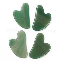 Tavole verdi naturali di avventurina gua sha, per raschiare il massaggio e gli strumenti per il viso gua sha, cuore, 83x51x6mm