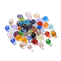 Perles d'imitation cristal autrichien, grade AAA, facette, ovale, couleur mixte, 13x10mm, Trou: 0.9~1mm