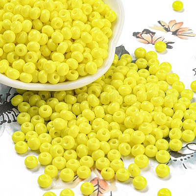 Imitation jade 3/0 perles de verre&nbsp;SEED-Z001-A-B17-1