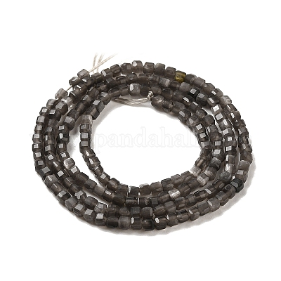 Brins de perles d'obsidienne argent naturel&nbsp;G-B074-C10-01-1