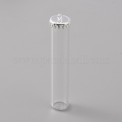 Transparente Glasflasche Anhänger&nbsp;GLAA-WH0039-03S-1