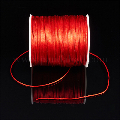 BENECREAT 1mm 200M (218 Yards) Nylon Satin Thread Rattail Trim Cord for  Beading, Chinese Knot Macrame, Jewelry Making and Sewing - Red