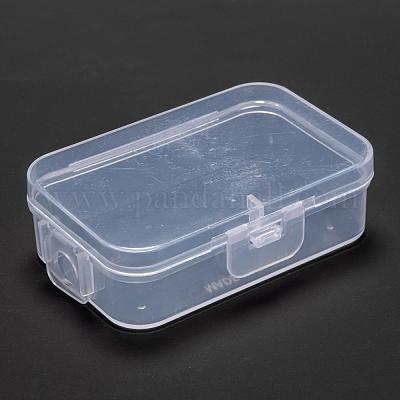 Clear Rectangle Mini Storage Containers Box with Hinged Lid for