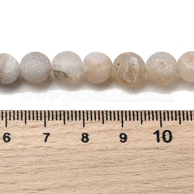 Natürliche druzy Achat Perlen Stränge&nbsp;G-Z098-A01-8mm-1