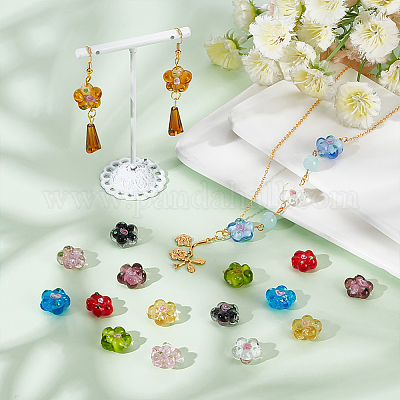 20 pièces 10 couleurs perles de chalumeau faites à la main&nbsp;LAMP-PH0001-15-1