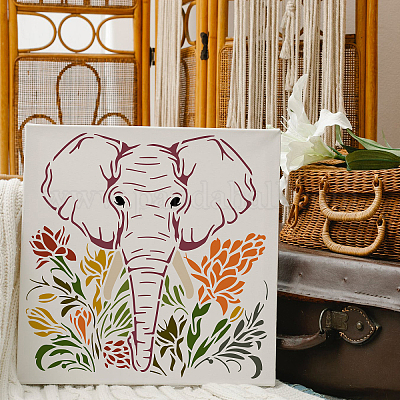 Shop FINGERINSPIRE Elephant Stencils Template 30x30cm Plastic Elephant  Animal Drawing Painting Stencils Elephant Flowers Pattern Reusable Stencils  for Painting on Wood for Jewelry Making - PandaHall Selected