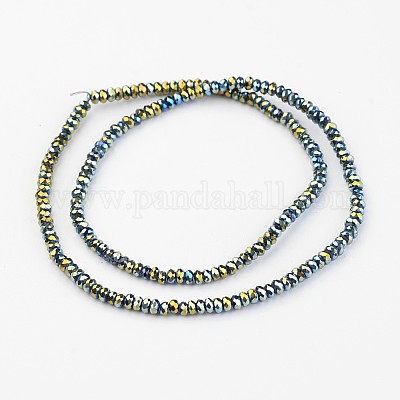 Chapelets de perles en verre électroplaqué&nbsp;EGLA-P018-2mm-F05-1