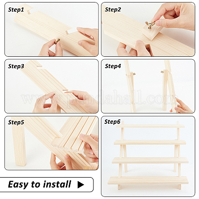 Wholesale 4Pcs Wooden Jewelry Display Card Stands 