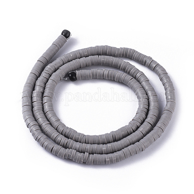 Flache runde handgemachte Polymer Clay Perle Spacer&nbsp;CLAY-R067-4.0mm-40-1