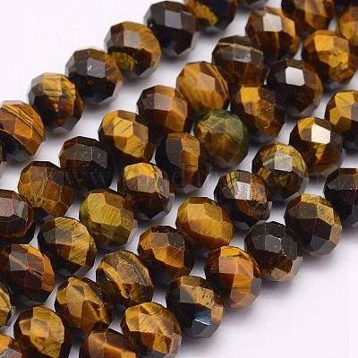 5x8mm Yellow Tigereye Faceted Rondelle Beads,Tigereye Wholesale Bulk Supply Beads,15 inches one starand