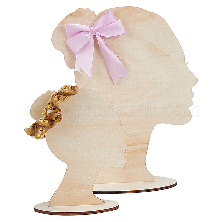 2 размер пучок для волос девочка деревянная голова ребенок силуэт стоит ODIS-WH0030-15E-1