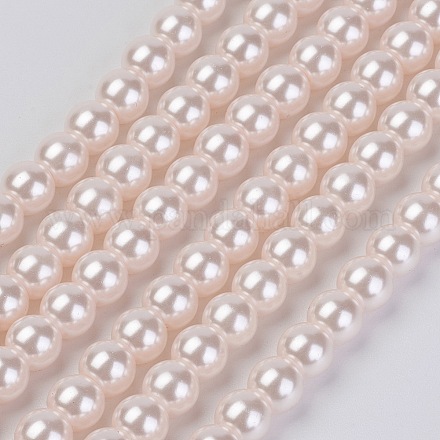 Brins de perles de verre teint écologiques X-HY-A008-6mm-RB091-1