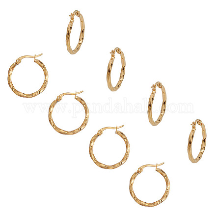 Unicraftale ca. 20 Stück 25mm goldene Creolen Edelstahl Ring Ohrring 1x0.8mm Pin Creolen Set hypoallergene Ohrring Zubehör Komponenten für Frauen STAS-UN0002-67G-1