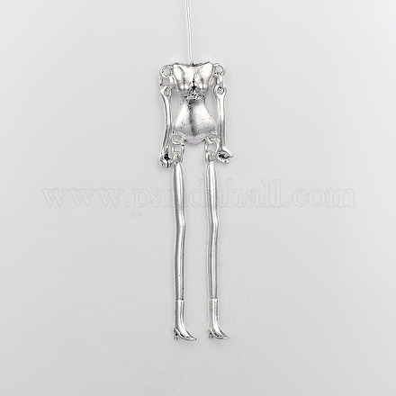 Tibetan Style Alloy Human Body Skeleton For DIY Toy Doll Making X-TIBE-39030A-AS-RS-1
