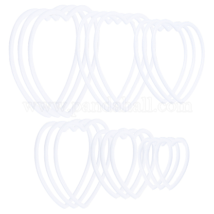 GORGECRAFT 18PCS 6 Styles Dream Rings Catcher Heart Macrame Hoop for Crafts Catch Dream Plastic Rings White Woven Web Making Wedding Wreath Decor Home Wall Hanging Decoration FIND-GF0004-45-1