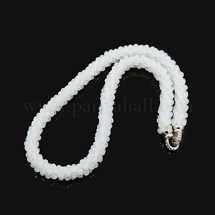 Opalite Round Beads Necklaces NJEW-F050D-01-1