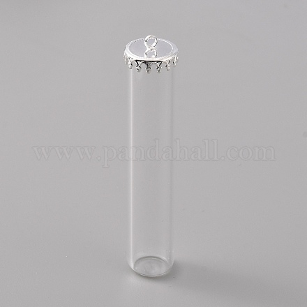 Transparente Glasflasche Anhänger&nbsp;GLAA-WH0039-03S-1