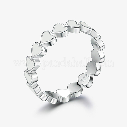 925 anello a forma di cuore in argento sterling placcato platino e rodio FL0127-2-1