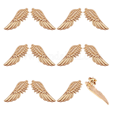 CHGCRAFT 6 Pairs Feather Lapel Pin Angel Wings Light Gold Wing Alloy Brooches Suit Shirt Collar Lapel Pins Sweater Shawl Coat Breastpin Accessories 4x38x1.8mm JEWB-CA0001-08LG-1