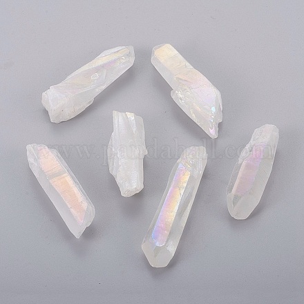 Galvanisieren natürliche Quarzkristallperlen KK-F757-G07-01-1
