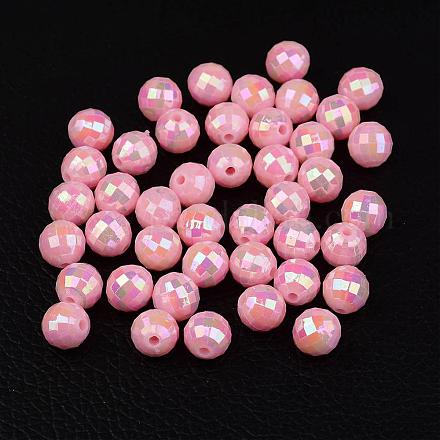 Facettierte bunte umweltfreundliche runde Perlen aus Polystyrolacryl SACR-K001-6mm-44-1