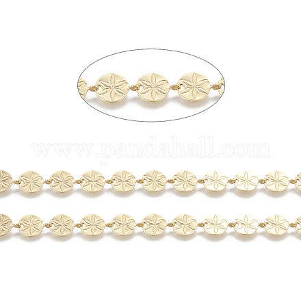 Chaînes de perles faites à la main en laiton de 3.28 pieds X-CHC-I031-19G-1