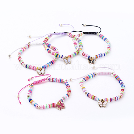 Bracelets réglables de perles tressées avec cordon en nylon BJEW-JB05100-1