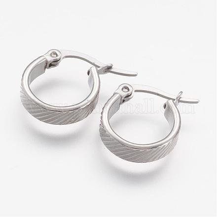 201 Stainless Steel Hoop Earrings BJEW-N0039-01P-1