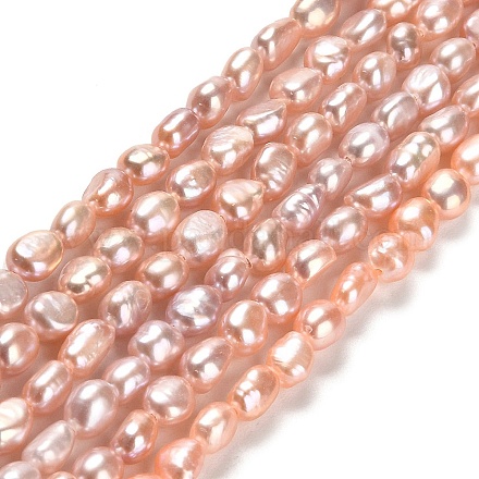 Fili di perle di perle d'acqua dolce coltivate naturali PEAR-E016-087-1