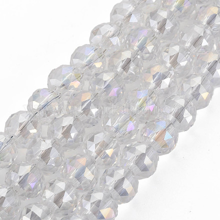 Galvanisieren transparente Glasperlen Stränge EGLA-T008-23-C01-1