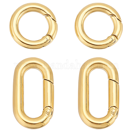 Unicraftale 4 pièces 2 styles placage ionique (ip) 304 anneaux de porte à ressort en acier inoxydable STAS-UN0050-05-1