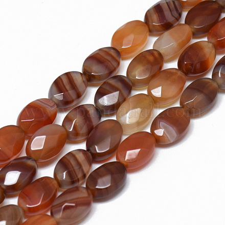 Natural Red Agate Bead Strands G-T070-8x12mm-04-1