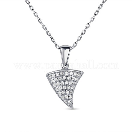 Ожерелье с подвеской Tinysand 925 из стерлингового серебра с кубическим цирконием и треугольной геометрией TS-N387-S-1